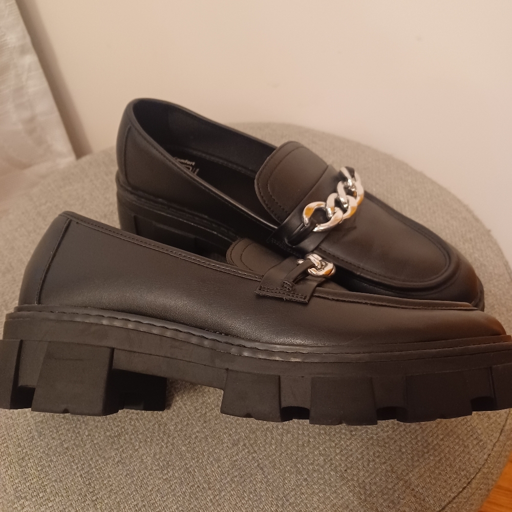 Chunky Heel Lug Loafers Sz 10 - Picture 4 of 5